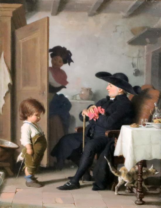 Alfred Van Muyden (1818-1898) Words of Wisdom 15.5 x 12in.
